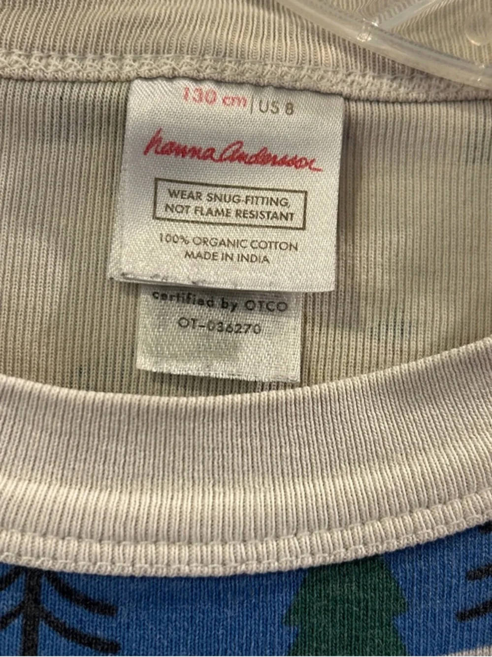 Mini Boden Light Gray Ski Scene Pajama Set with Blue and Green Accents